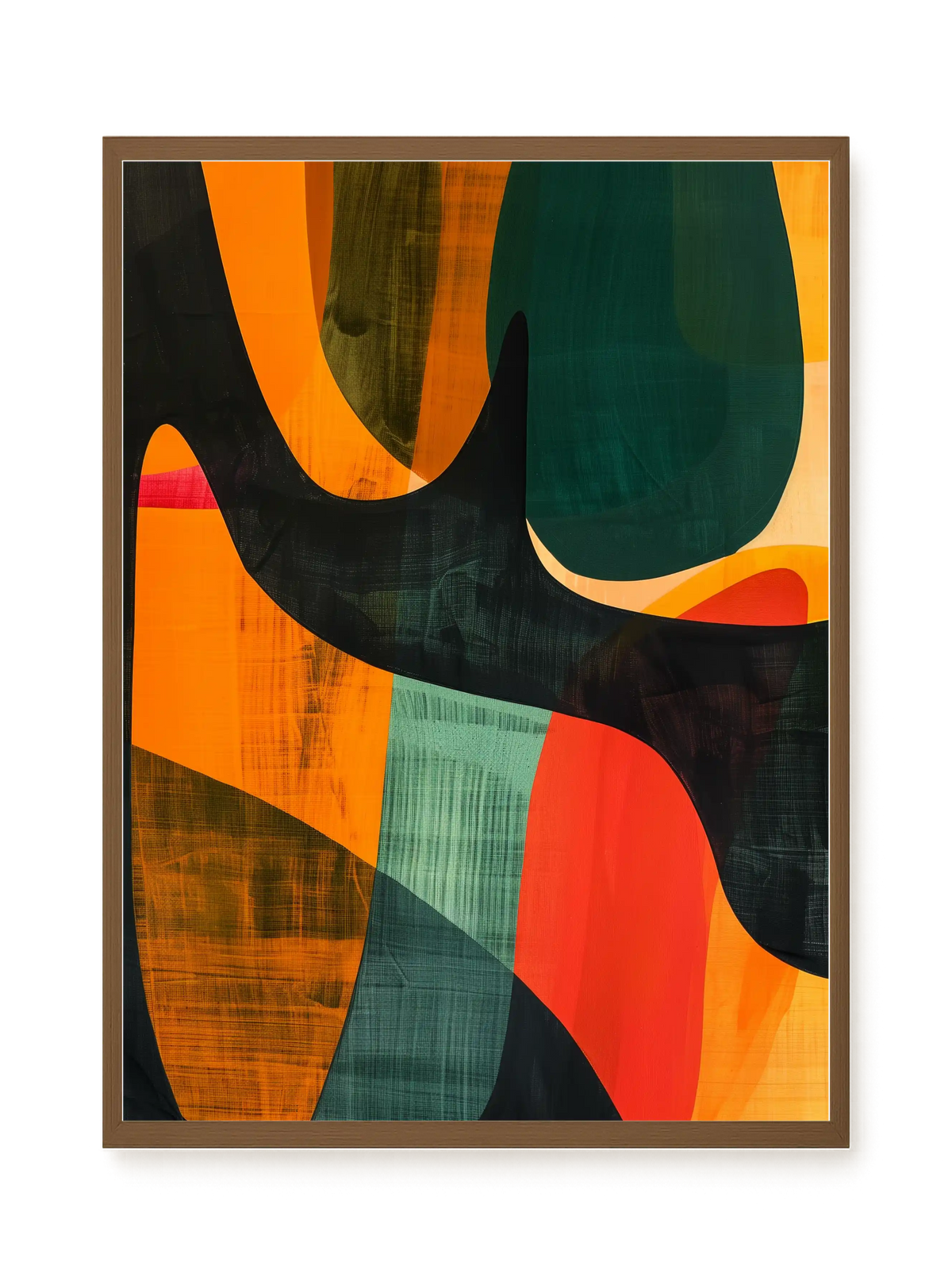 Interwoven Color Waves Canvas Wall Art