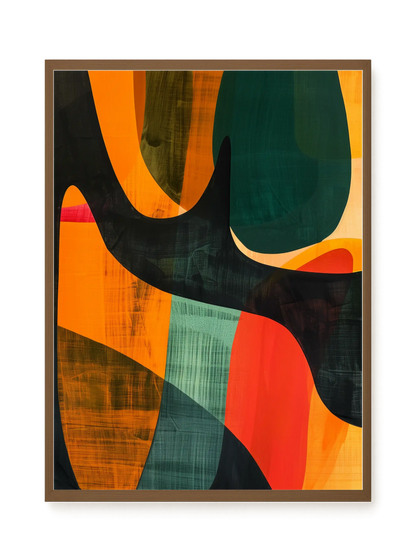 Interwoven Color Waves Canvas Wall Art