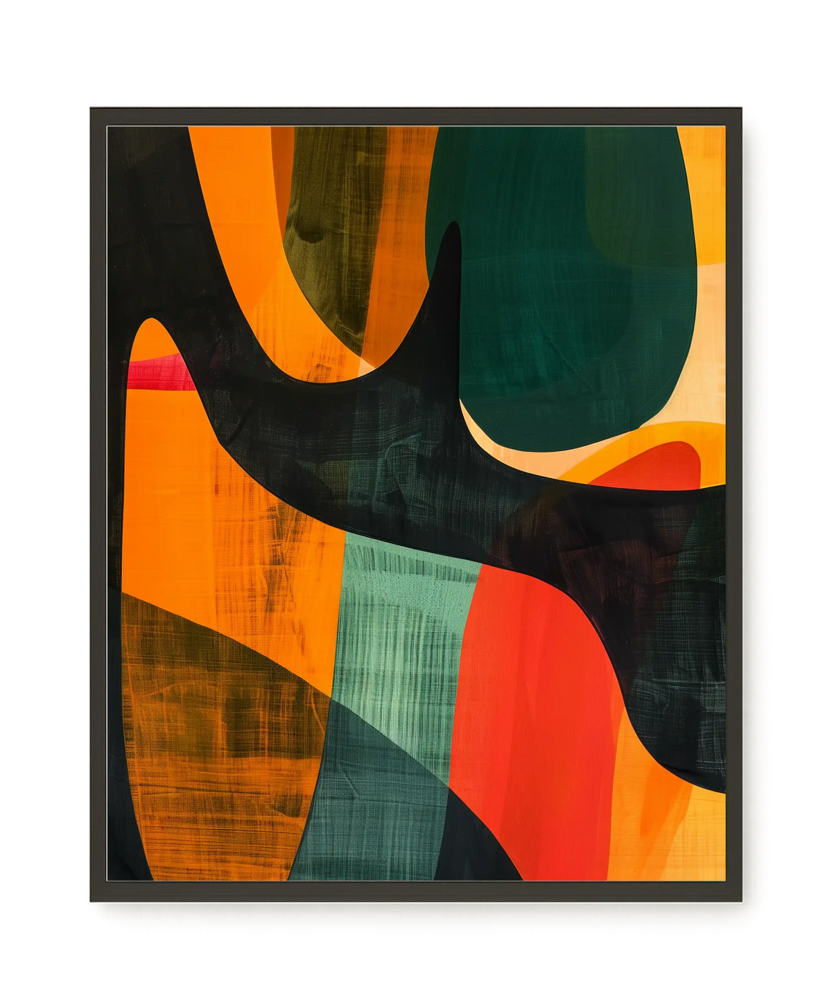 Interwoven Color Waves Canvas Wall Art