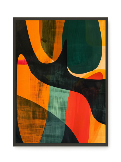 Interwoven Color Waves Canvas Wall Art