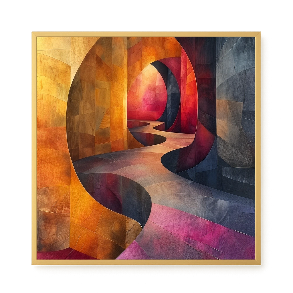 Winding Color Path Canvas Wall Art