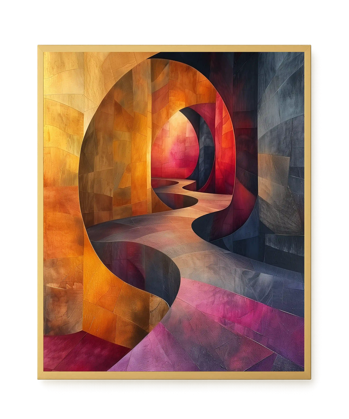 Winding Color Path Canvas Wall Art