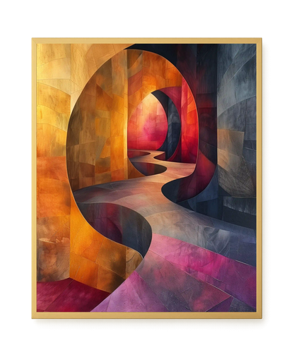 Winding Color Path Canvas Wall Art