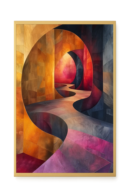 Winding Color Path Canvas Wall Art