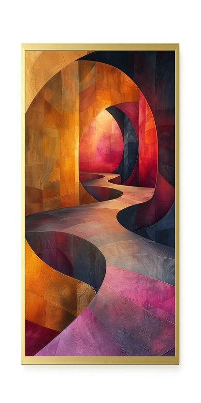 Winding Color Path Canvas Wall Art