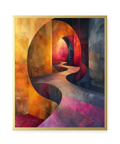 Winding Color Path Canvas Wall Art
