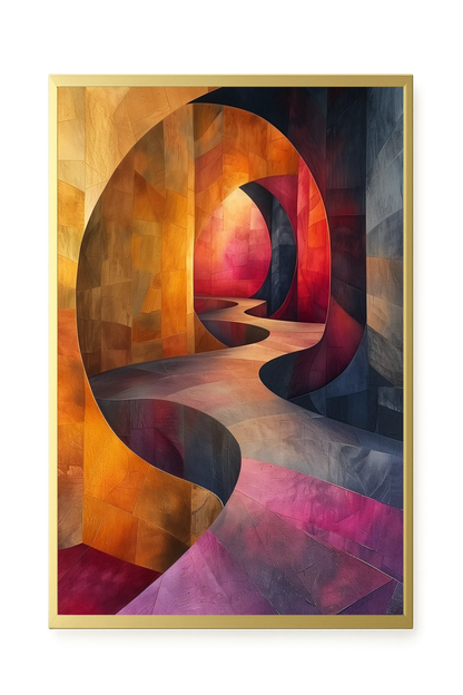 Winding Color Path Canvas Wall Art
