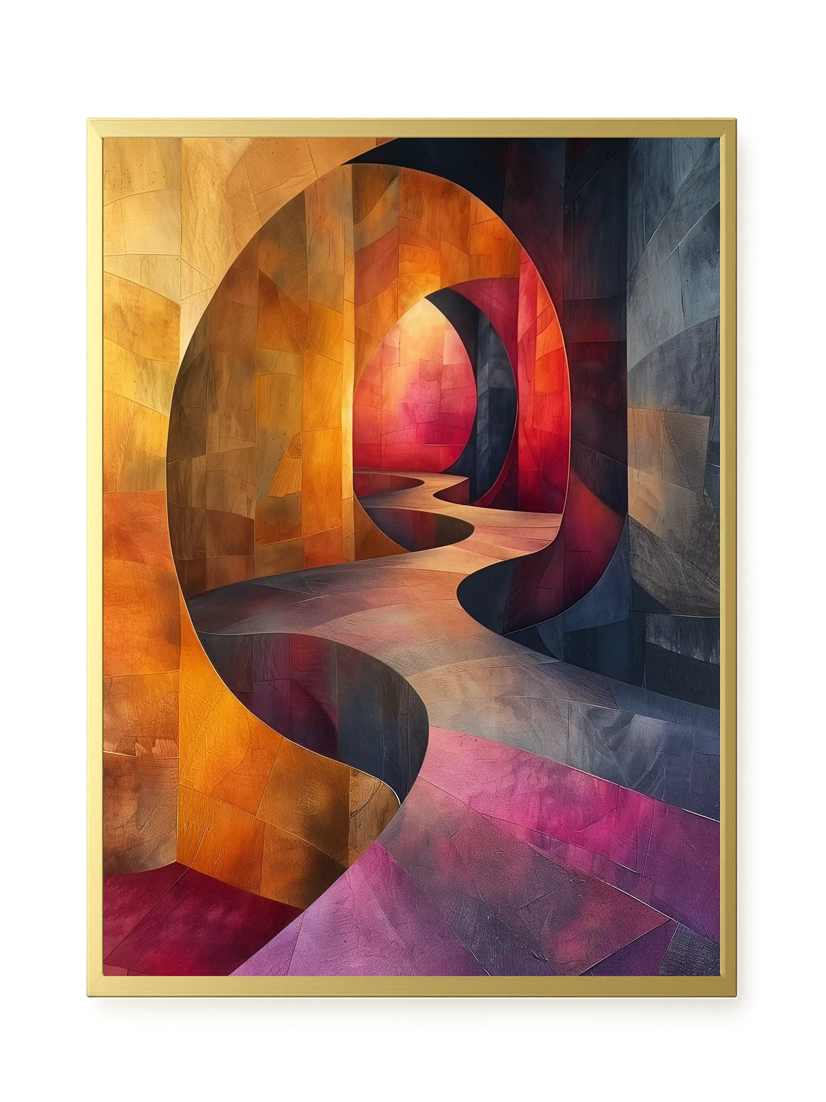 Winding Color Path Canvas Wall Art
