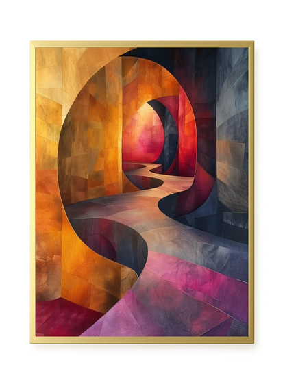 Winding Color Path Canvas Wall Art