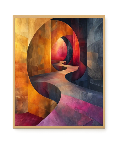 Winding Color Path Canvas Wall Art