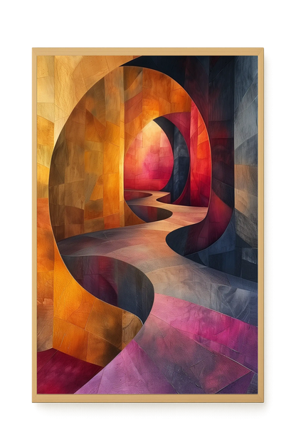 Winding Color Path Canvas Wall Art