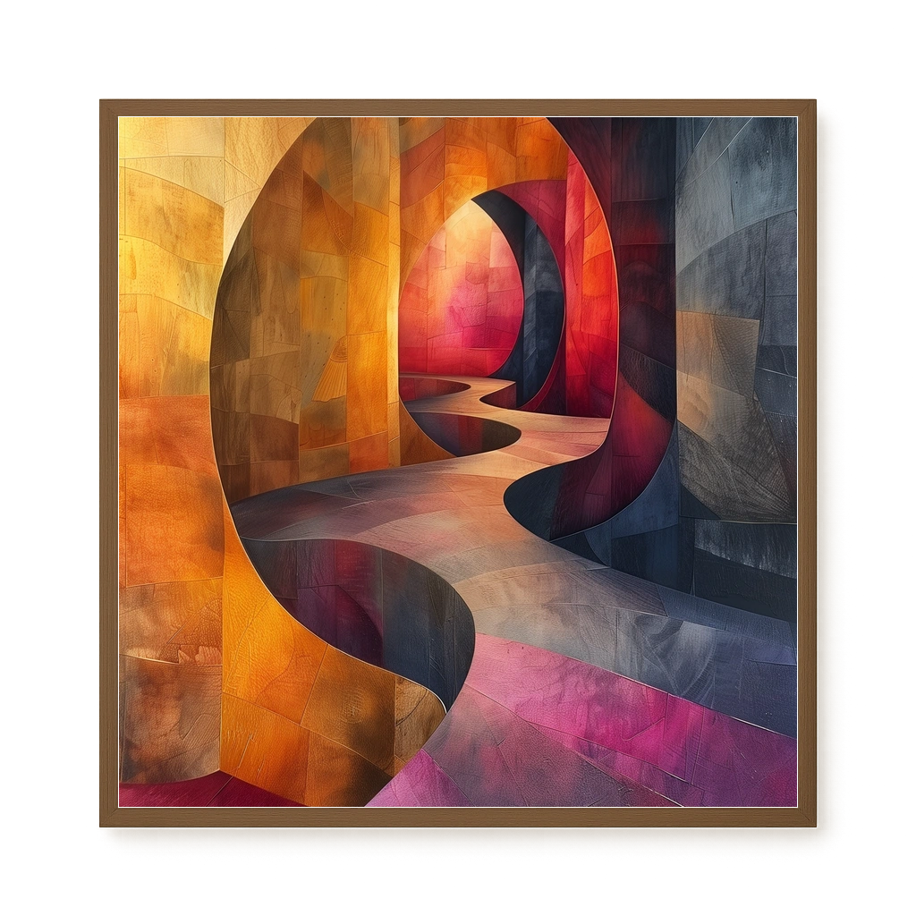 Winding Color Path Canvas Wall Art