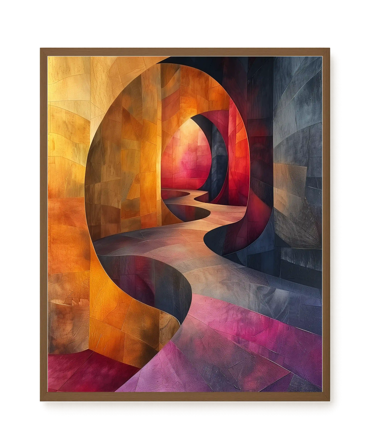 Winding Color Path Canvas Wall Art
