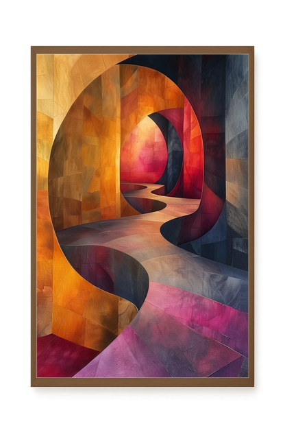Winding Color Path Canvas Wall Art