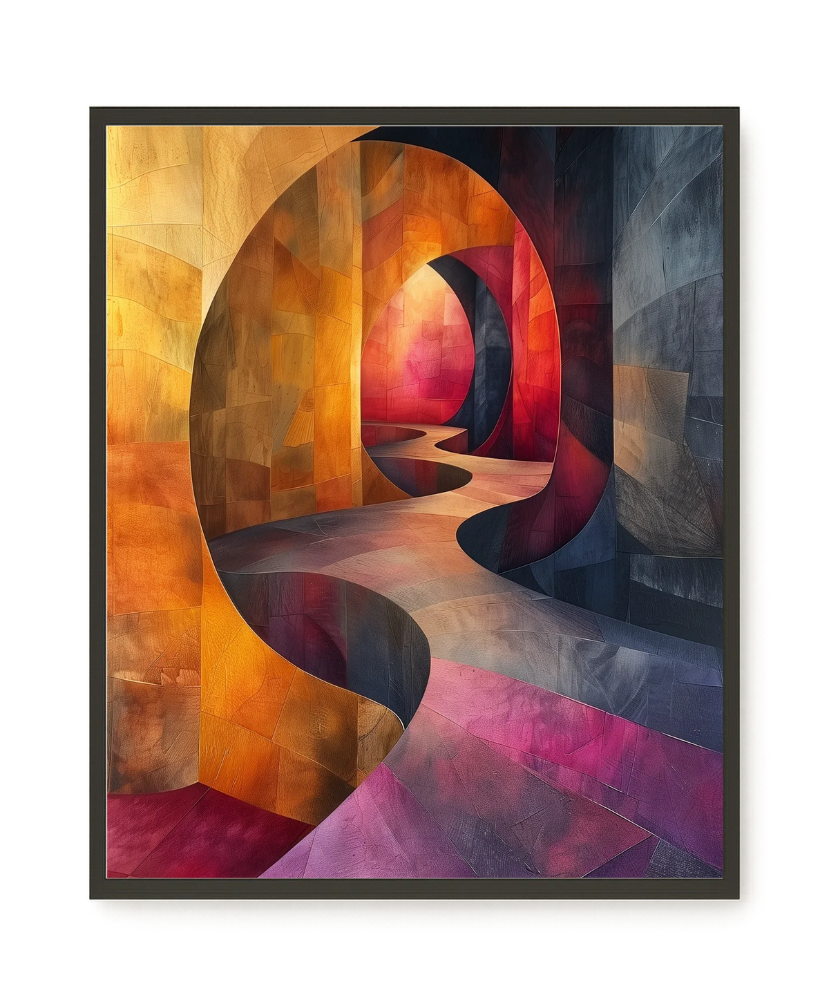 Winding Color Path Canvas Wall Art