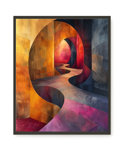 Winding Color Path Canvas Wall Art