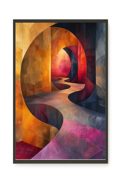 Winding Color Path Canvas Wall Art