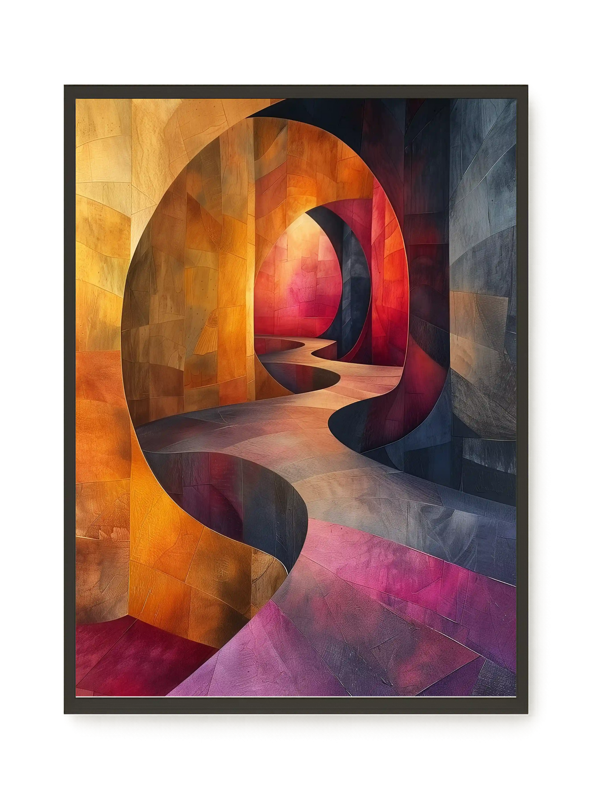 Winding Color Path Canvas Wall Art