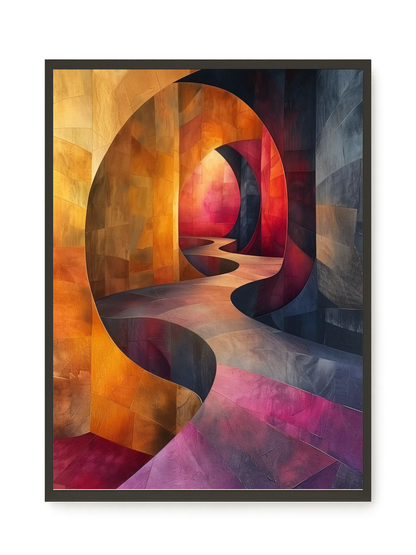 Winding Color Path Canvas Wall Art