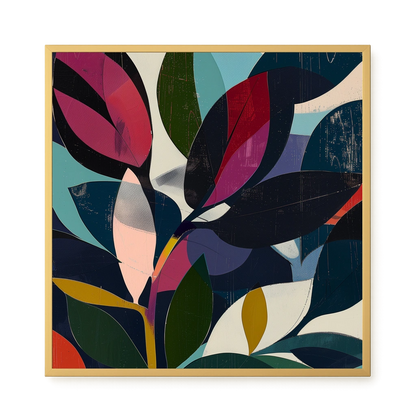 Modern Color Leaves Canvas Print