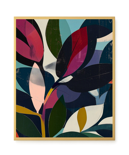Modern Color Leaves Canvas Print