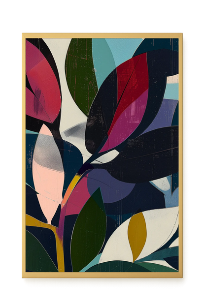 Modern Color Leaves Canvas Print