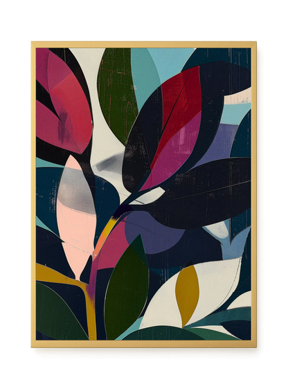 Modern Color Leaves Canvas Print