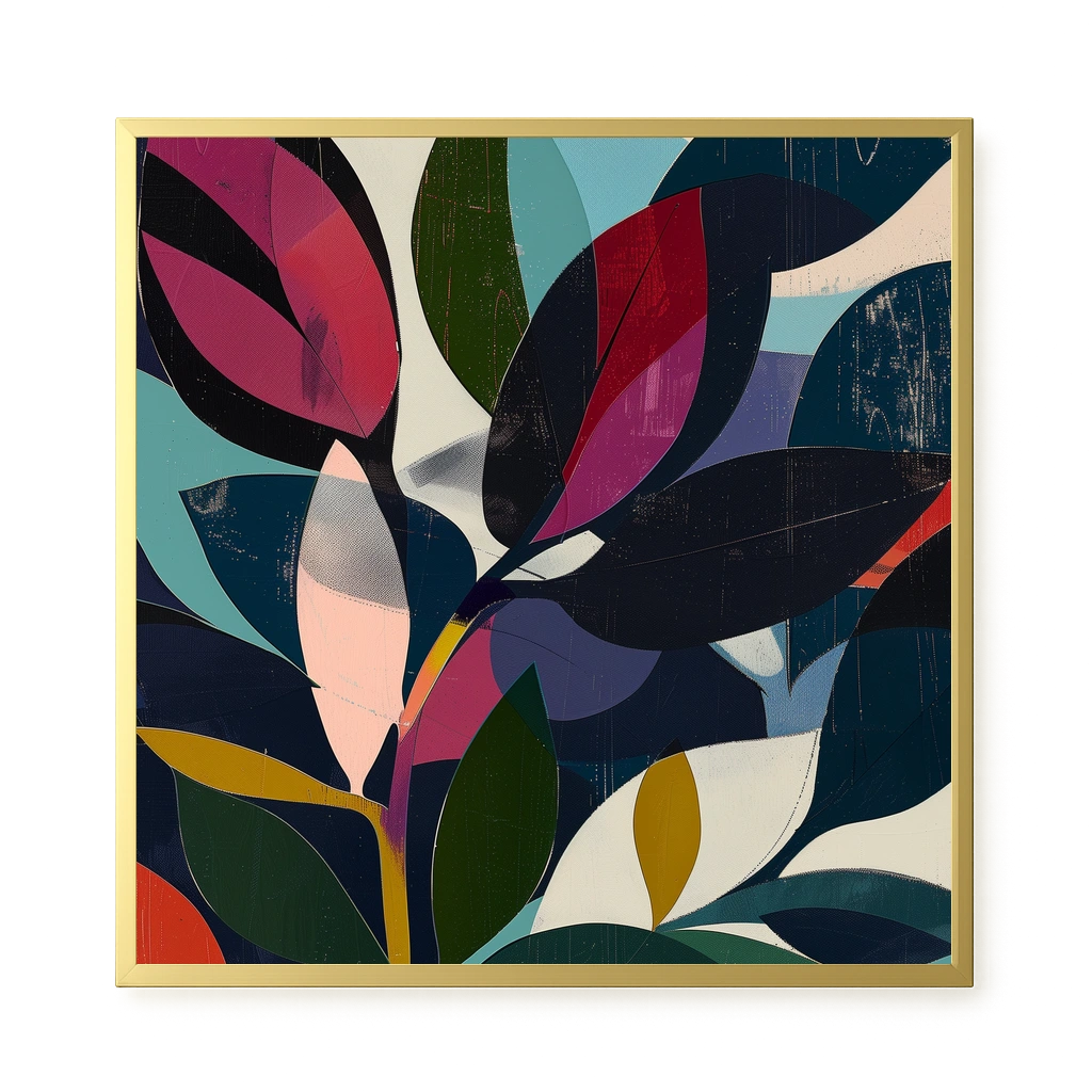Modern Color Leaves Canvas Print