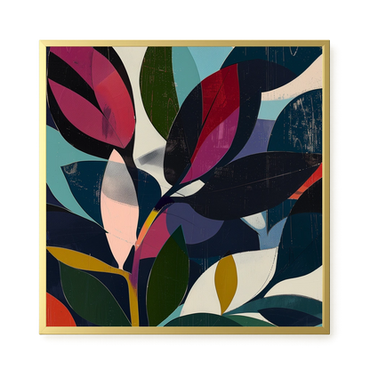 Modern Color Leaves Canvas Print