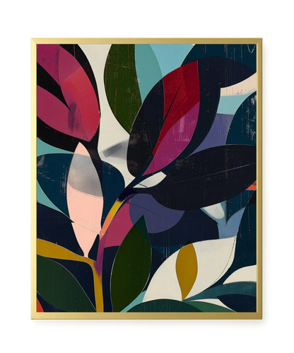Modern Color Leaves Canvas Print