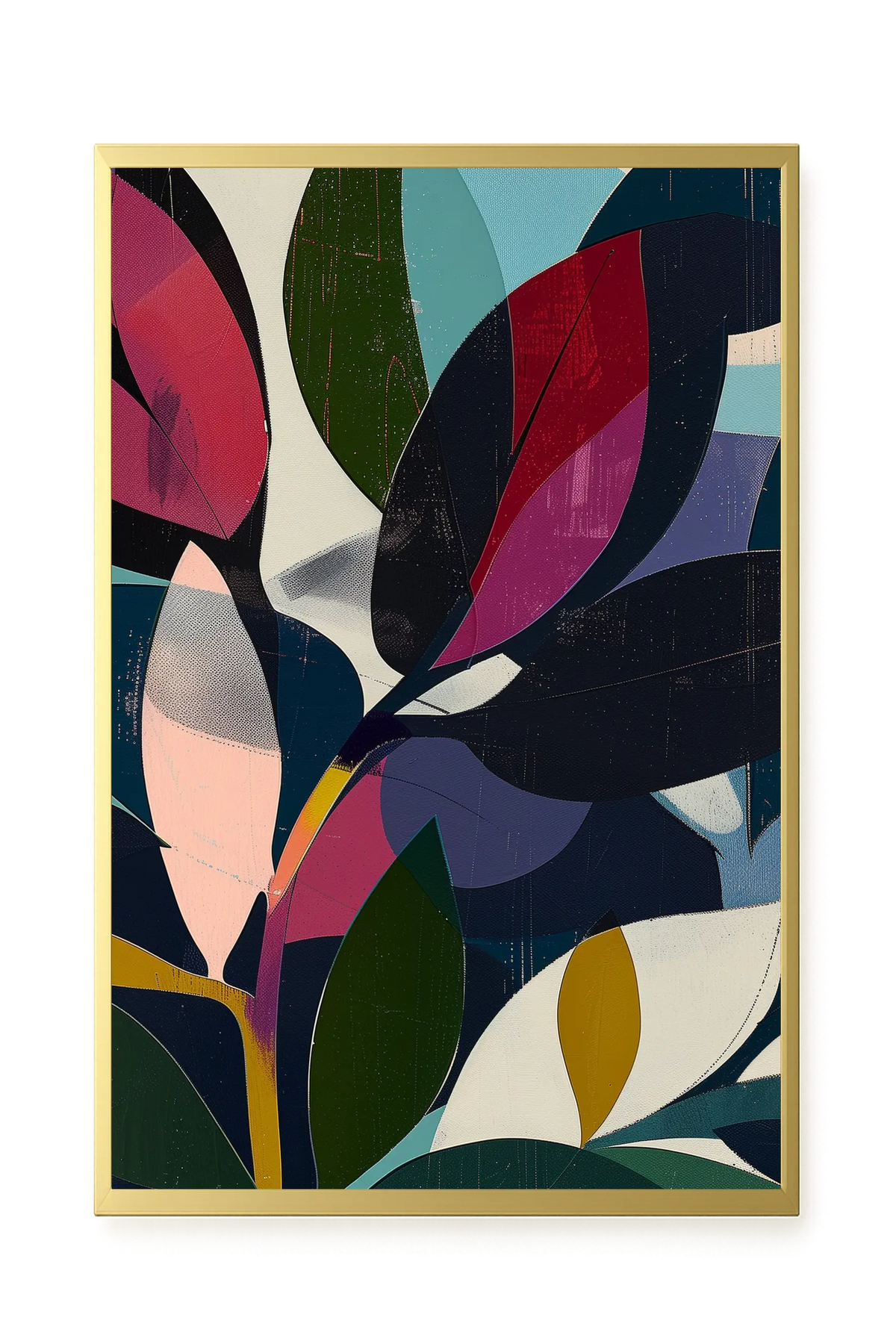 Modern Color Leaves Canvas Print