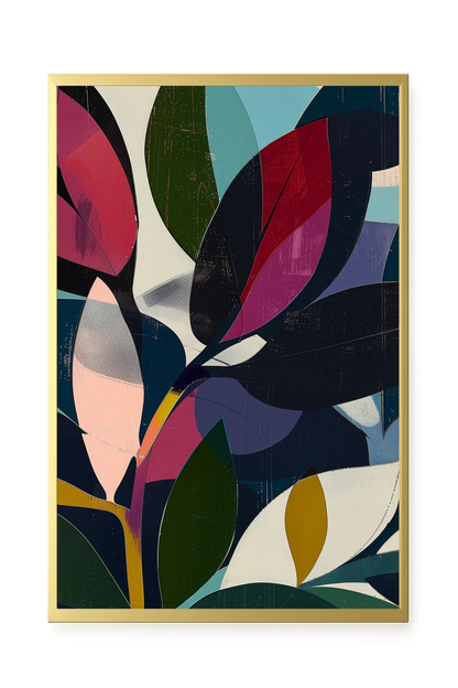 Modern Color Leaves Canvas Print