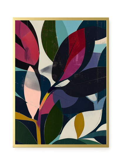 Modern Color Leaves Canvas Print