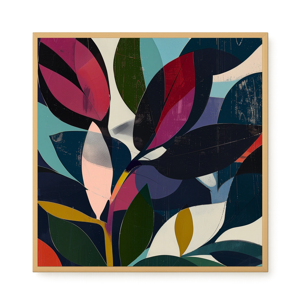 Modern Color Leaves Canvas Print