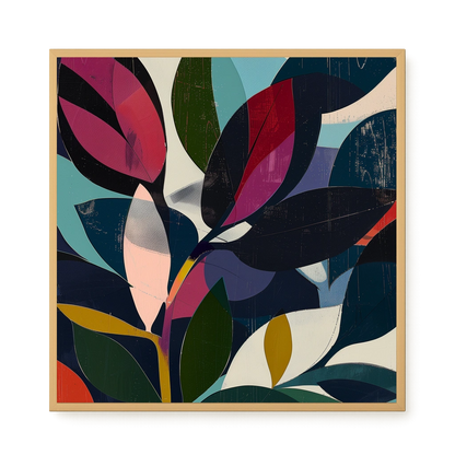 Modern Color Leaves Canvas Print