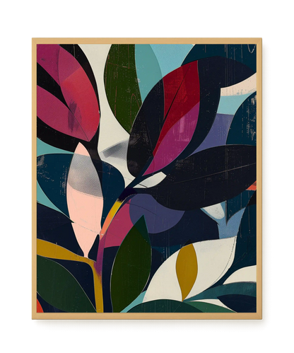 Modern Color Leaves Canvas Print
