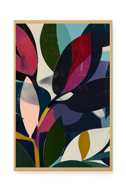 Modern Color Leaves Canvas Print