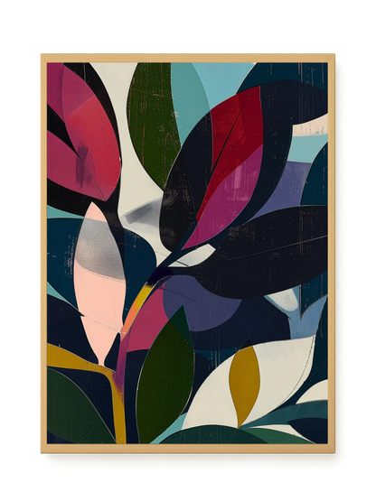 Modern Color Leaves Canvas Print