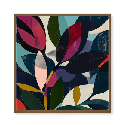 Modern Color Leaves Canvas Print