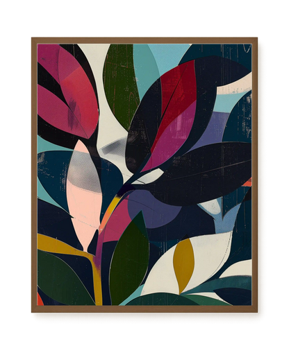 Modern Color Leaves Canvas Print