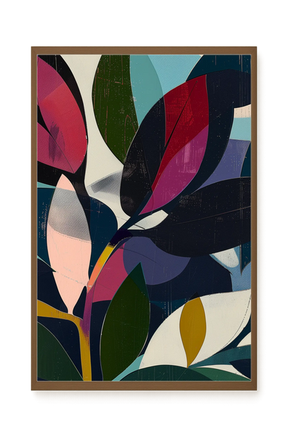 Modern Color Leaves Canvas Print