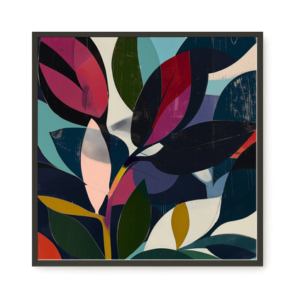 Modern Color Leaves Canvas Print
