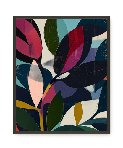 Modern Color Leaves Canvas Print
