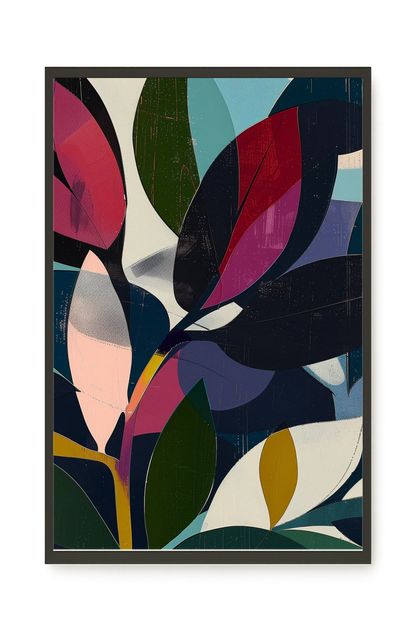 Modern Color Leaves Canvas Print