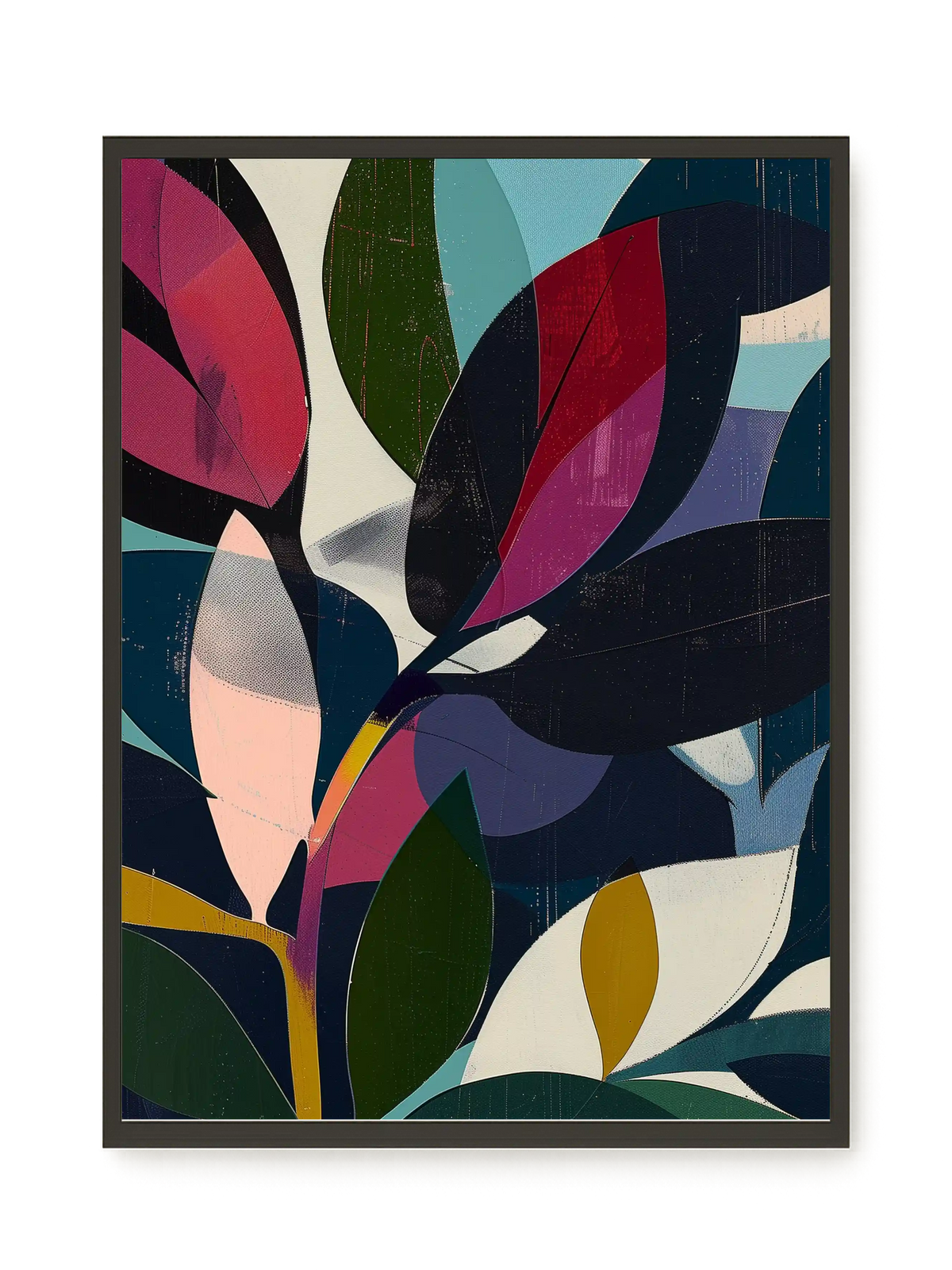 Modern Color Leaves Canvas Print