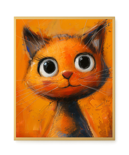 Orange Cat Canvas Wall Art