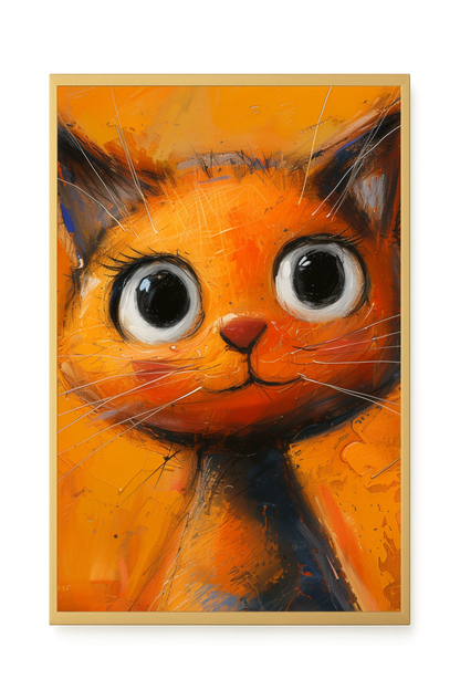 Orange Cat Canvas Wall Art
