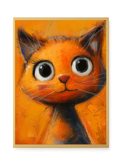 Orange Cat Canvas Wall Art