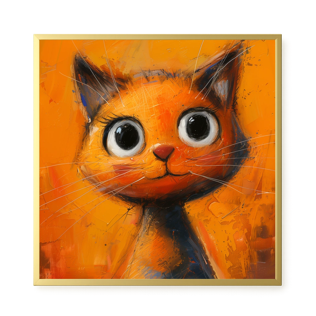 Orange Cat Canvas Wall Art