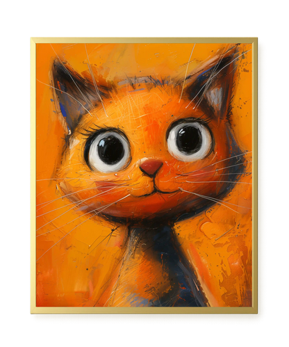Orange Cat Canvas Wall Art
